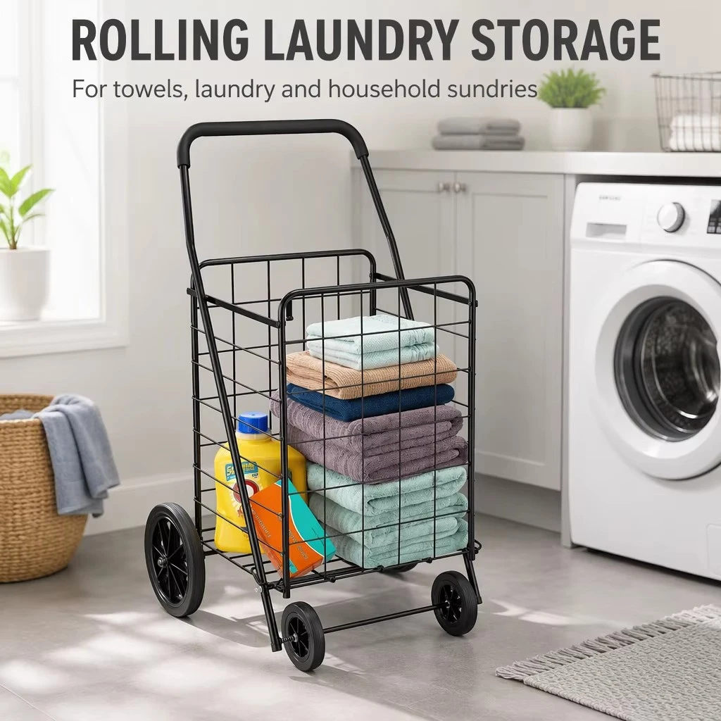 Metal Folding Shopping Trolley Cart